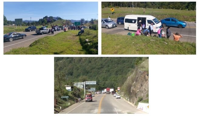 Integrantes de Sentimientos de la Nación bloquean carretera de cuota