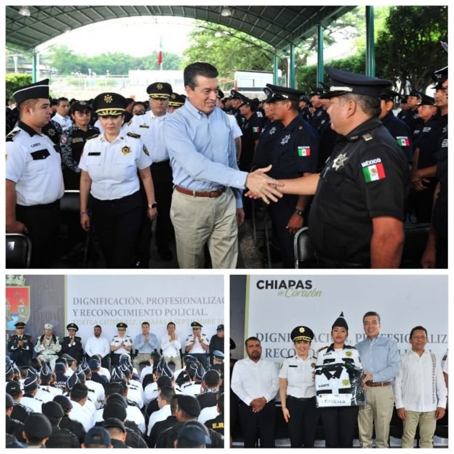 Destaca Rutilio Escandón labor de policías para mantener a Chiapas libre de violencia y delincuencia