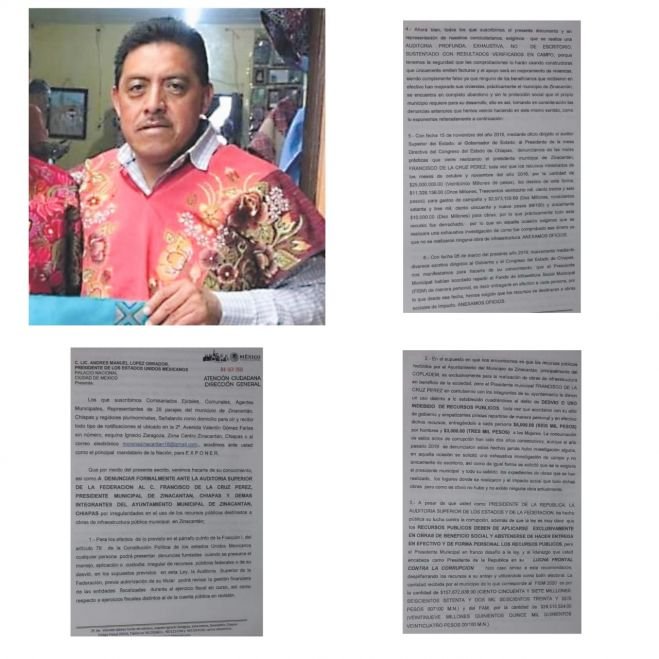 Denuncian al alcalde de Zinacantán por uso indebido de recursos públicos