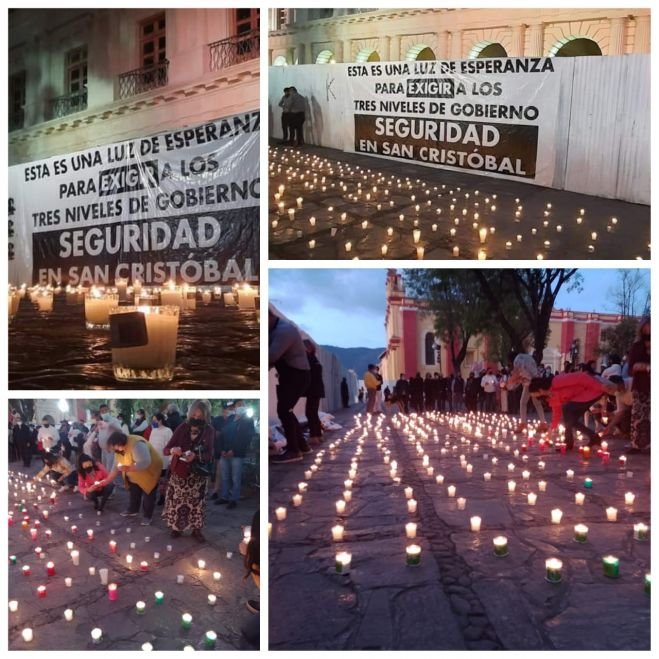 Diversos sectores de San Cristóbal de Las Casas se manifiestan para pedir seguridad