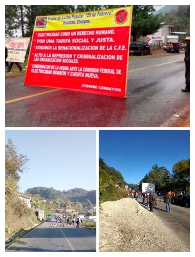 Pobladores de Huixtán bloquean en el tramo San Cristóbal-Ocosingo