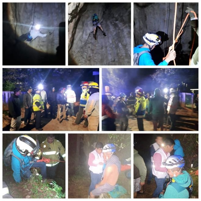 Rescatan a dos jóvenes que quedaron atrapados en una cueva 