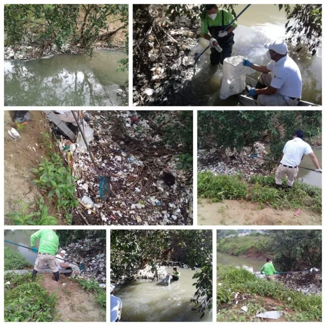 Realiza Protección Civil Municipal limpieza de río en Fraccionamiento Montes Azules