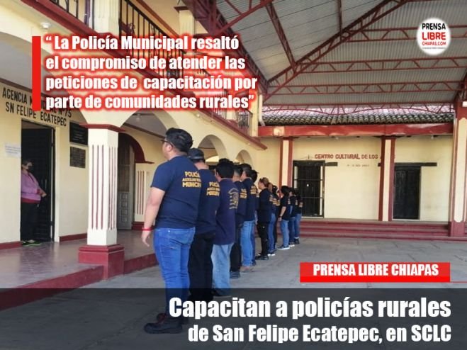 Capacitan a policías rurales de San Felipe Ecatepec, en SCLC