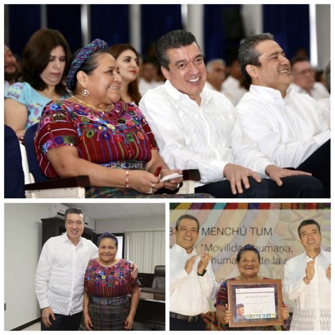 Reconoce Rutilio Escand&oacute;n labor de Rigoberta Mench&uacute; para rescatar la dignidad y la paz de los pueblos