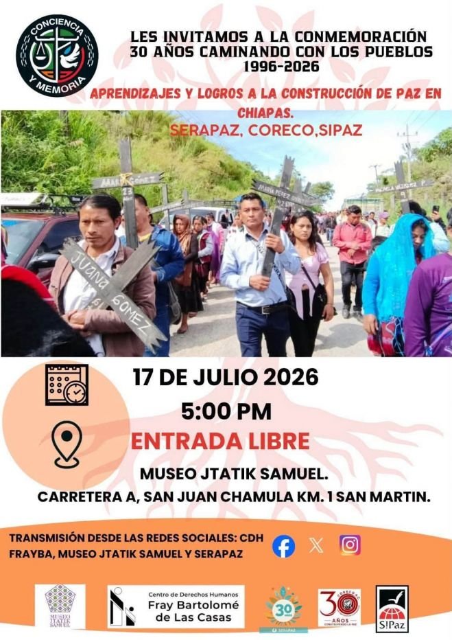 Organizaciones conmemoran 30 a&ntilde;os de trabajo por la paz y los derechos humanos 