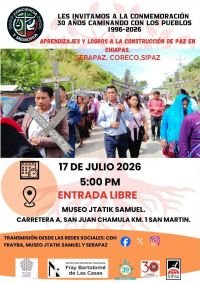 Organizaciones conmemoran 30 a&ntilde;os de trabajo por la paz y los derechos humanos 