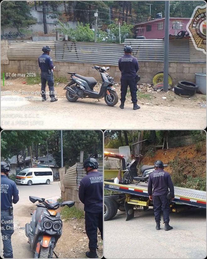Recuperan motocicleta con reporte de robo en San Crist&oacute;bal de Las Casas