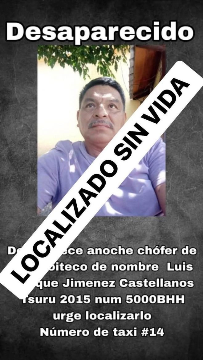 Hallan sin vida a taxista desaparecido en Ocozocoautla, Chiapas