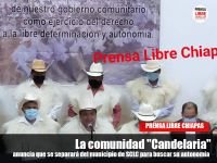 La comunidad "Candelaria" anuncia que se separar&aacute; del municipio de SCLC para buscar su autonom&iacute;a 