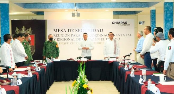 Encabeza Rutilio Escandón la Mesa de Seguridad Estatal y Regional en Palenque