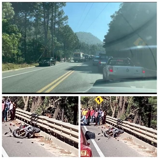 Motociclista se impacta de frente contra un vehículo