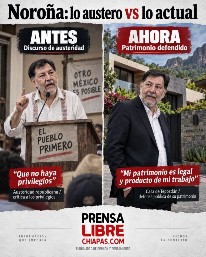 Noroña: cuando la austeridad cambia de significado