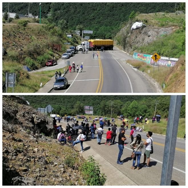 MAESTROS REALIZAN BLOQUEO TOTAL EN LA CARRETERA DE CUOTA SAN CRISTÓBAL-TUXTLA