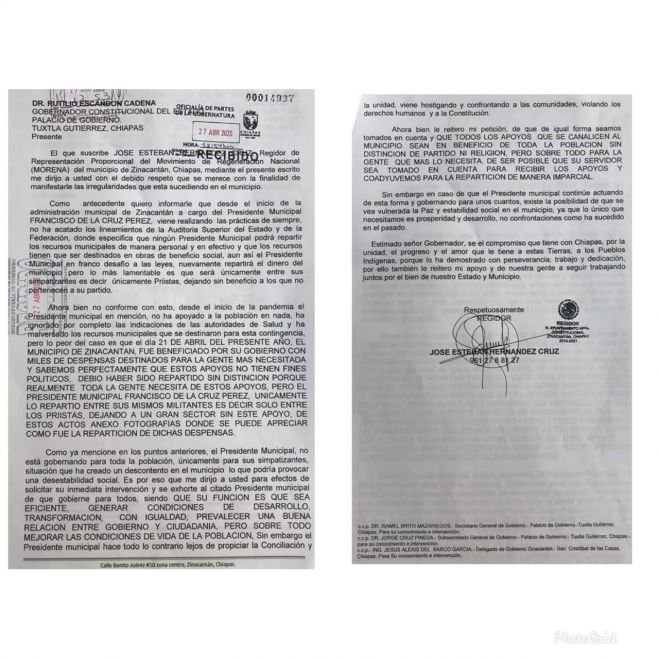 Denuncian al alcalde de Zinacantán de desvío de recursos