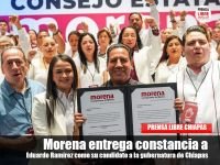 *Fue elegido como el candidato al gobierno chiapaneco de la coalici&oacute;n Sigamos Haciendo Historia en Chiapas rumbo al proceso electoral 2024.