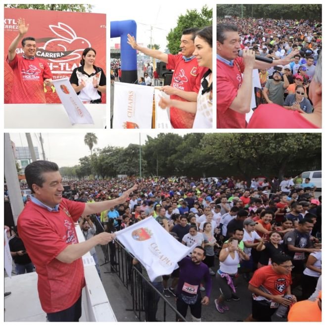 Ante m&aacute;s de 5 mil personas, inaugura Rutilio Escand&oacute;n Primera Gran Carrera Tuchtl&aacute;n 2019