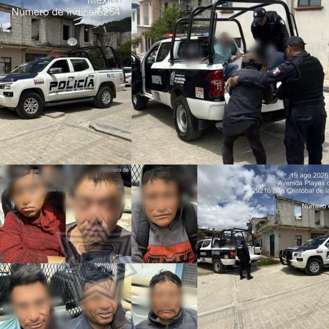 Policía Municipal detiene a siete personas durante operativo preventivo en San Cristóbal