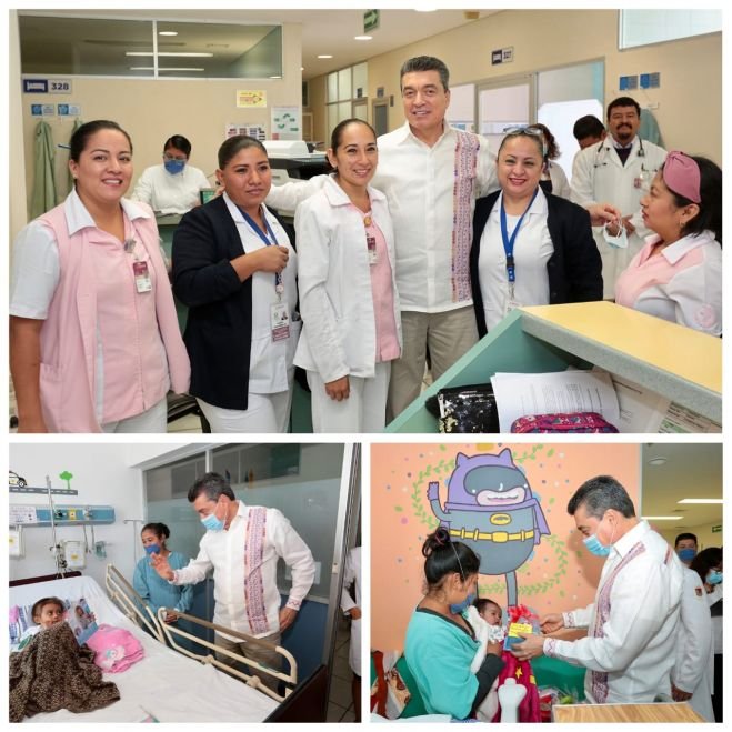Rutilio Escand&oacute;n celebra D&iacute;a de Reyes con pacientes del Hospital de Especialidades Pedi&aacute;tricas