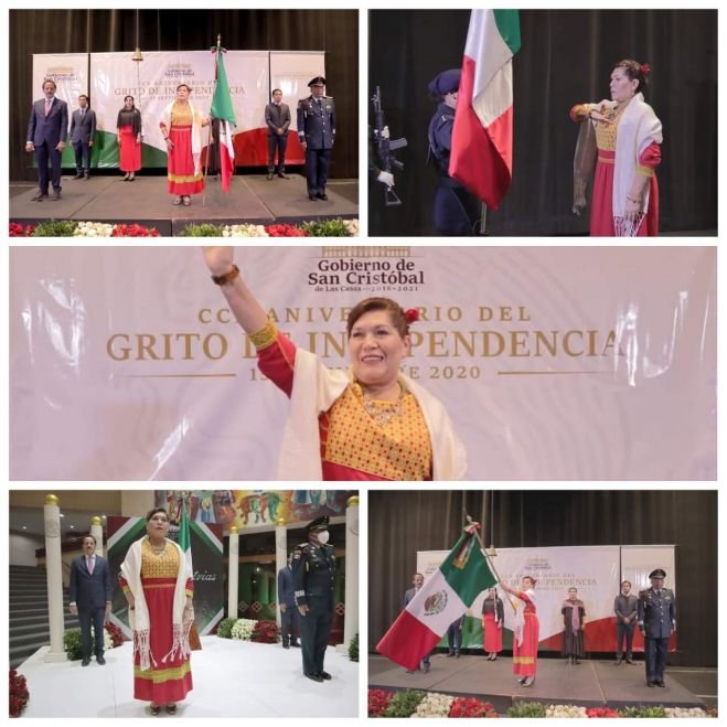 EN EMOTIVA CEREMONIA DA PRESIDENTA MUNICIPAL DE SAN CRIST&Oacute;BAL EL GRITO DE INDEPENDENCIA