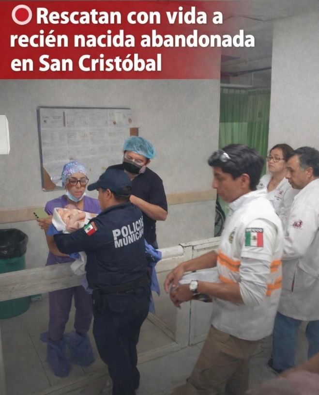 Rescatan con vida a reci&eacute;n nacida abandonada 