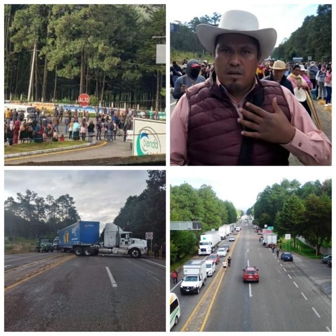 POR FALTA DE ELECTRIFICACIÓN BLOQUEAN CARRETERA SCLC- COMITÁN- OCOSINGO