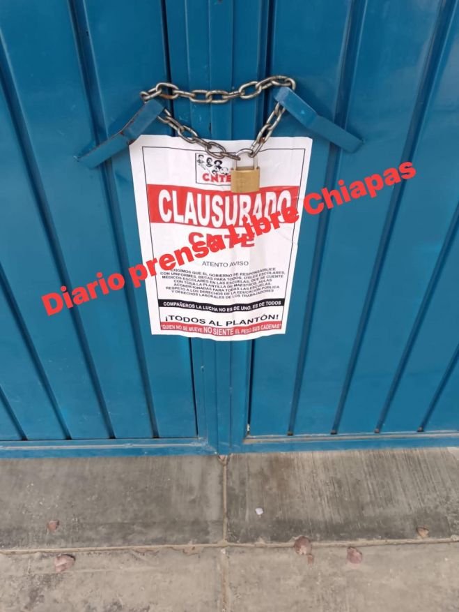 CNTE clausura primaria en San Crist&oacute;bal de Las Casas