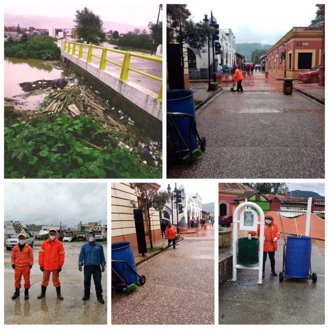 Pese a lluvia y pandemia, seguimos trabajando por San Crist&oacute;bal de Las Casas : Direcci&oacute;n de Limpia