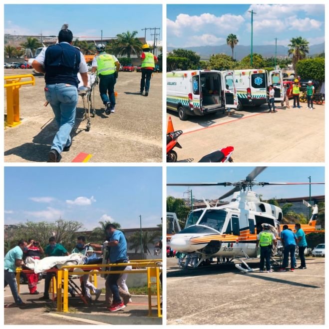Se traslada v&iacute;a a&eacute;rea a heridos por explosi&oacute;n al Hospital General &ldquo;G&oacute;mez Maza&rdquo;