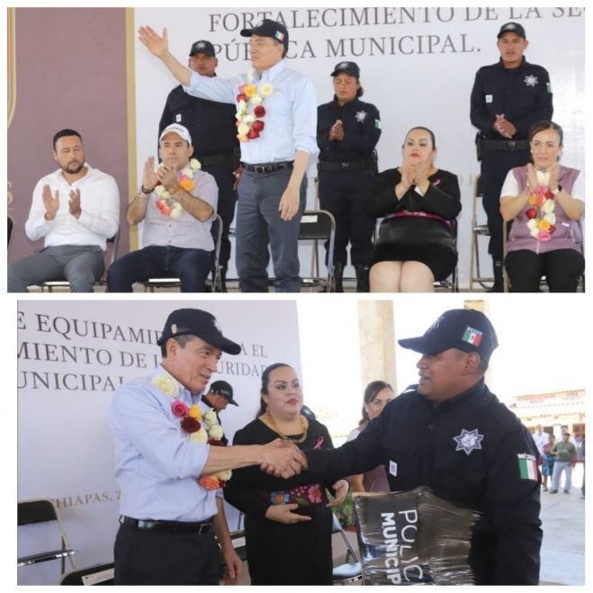 Encabeza Rutilio Escand&oacute;n entrega de equipamiento y veh&iacute;culos para fortalecer la seguridad en Jitotol