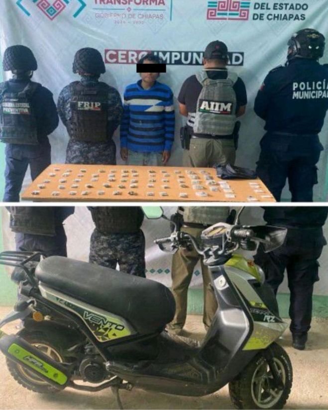 SSP y FGE detienen a presunto narcomenudista en San Cristóbal de Las Casas