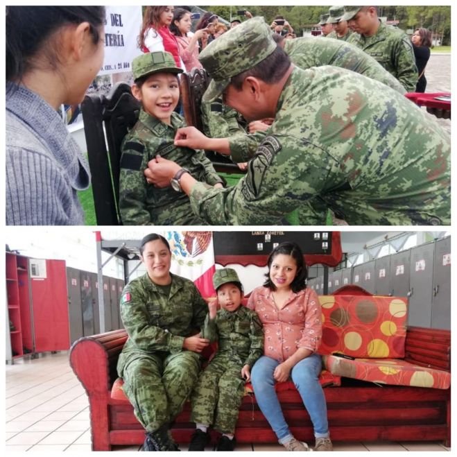 Nombran a cuatro menores como "Soldados Honorarios" del 13/o. Batall&oacute;n de Infanter&iacute;a