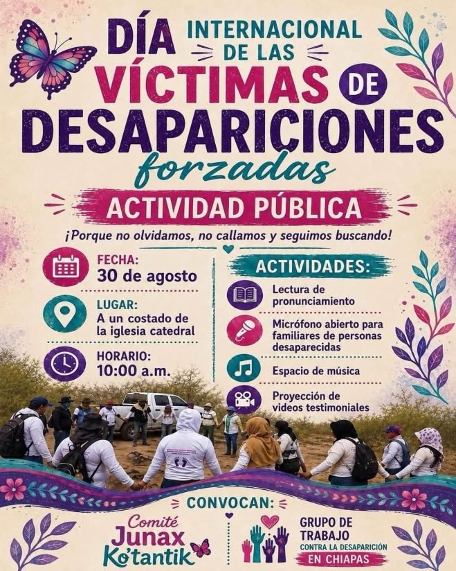 Familias de desaparecidos alzarán la voz en San Cristóbal de Las Casas