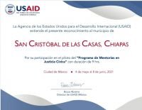 Reconoce USAID a Polic&iacute;a Municipal en San Crist&oacute;bal de Las Casas
