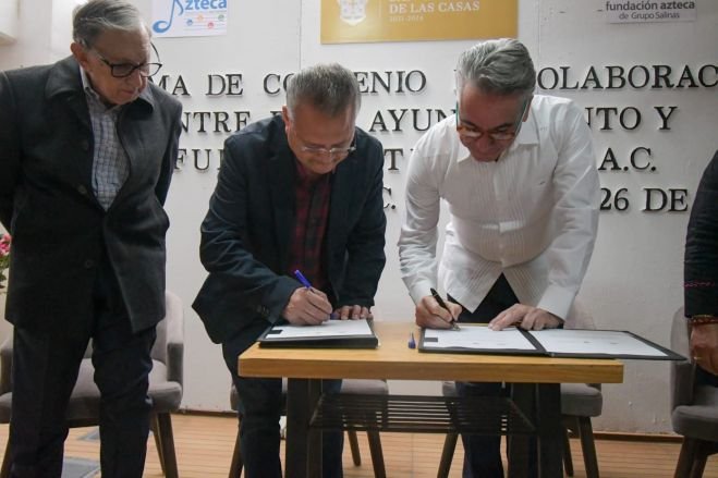 SIGNAN CONVENIO DE COLABORACIÓN AYUNTAMIENTO DE SCLC Y TV AZTECA A.C.