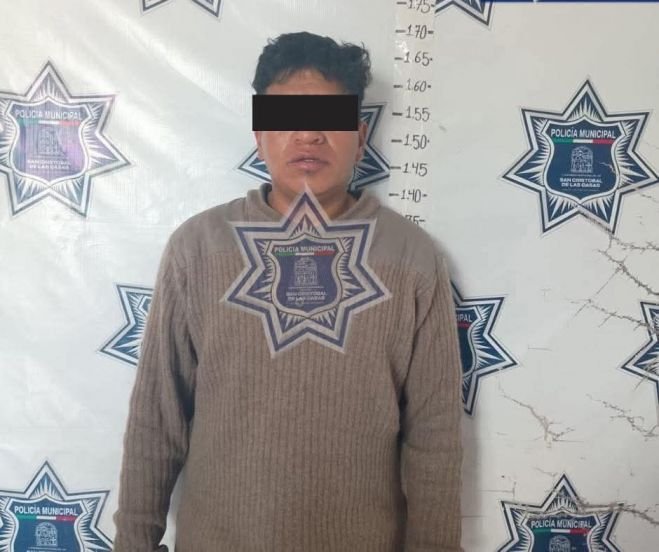 Detiene Polic&iacute;a Municipal a masculino por intento de robo y faltas administrativas en San Crist&oacute;bal de Las Casas 