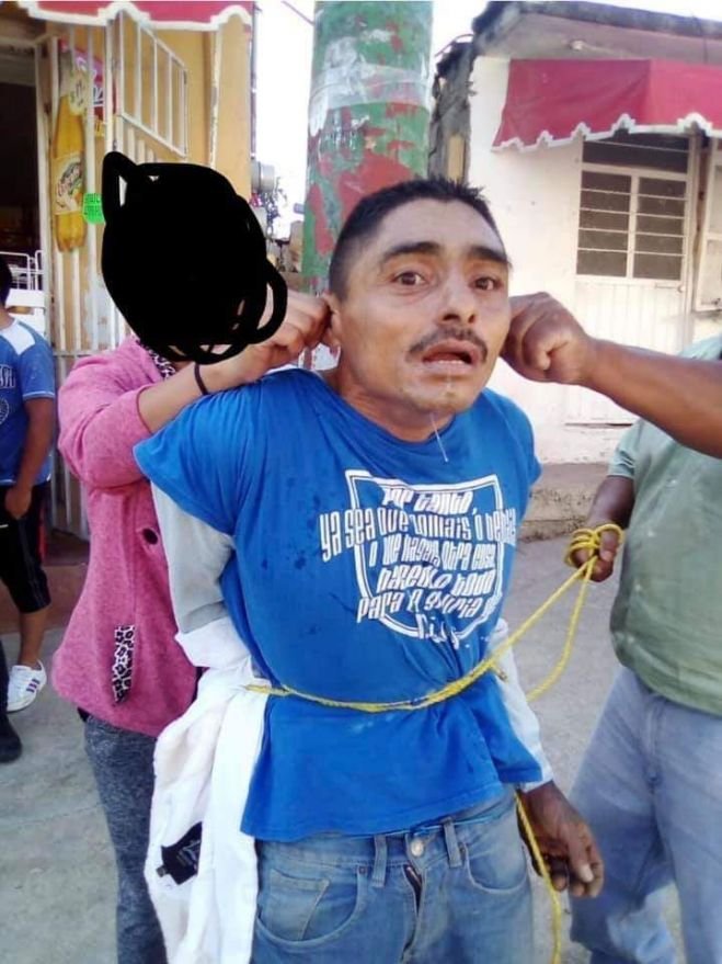 Vecinos detienen a presunto ladrón en el barrio del Santuario en San Cristóbal de Las Casas