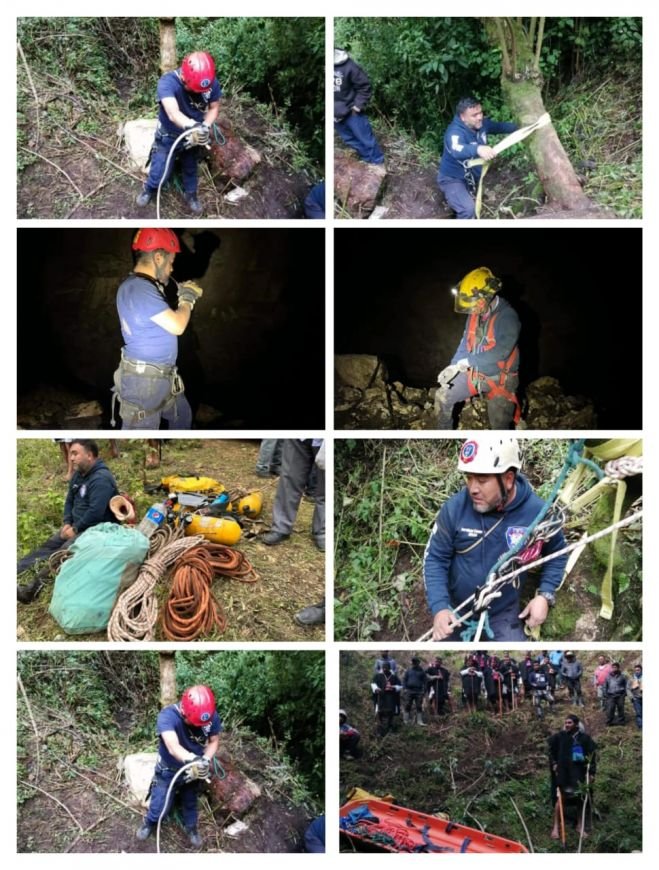 Bomberos rescatan el cadáver de un hombre en una cueva de Mitontic 