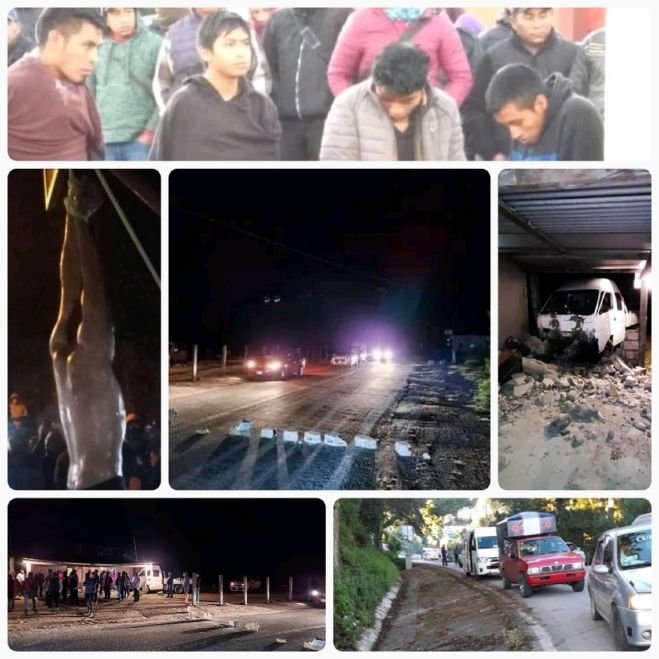 Detienen y castigan a presuntos roba autos en Huixtán