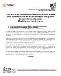 Confirman caso humano de miasis por gusano barrenador en Chiapas, México