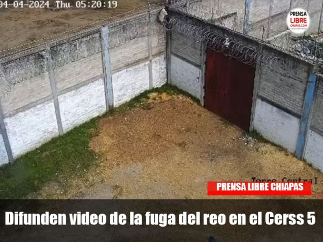 Difunden video de la fuga del reo en el Cerss 5