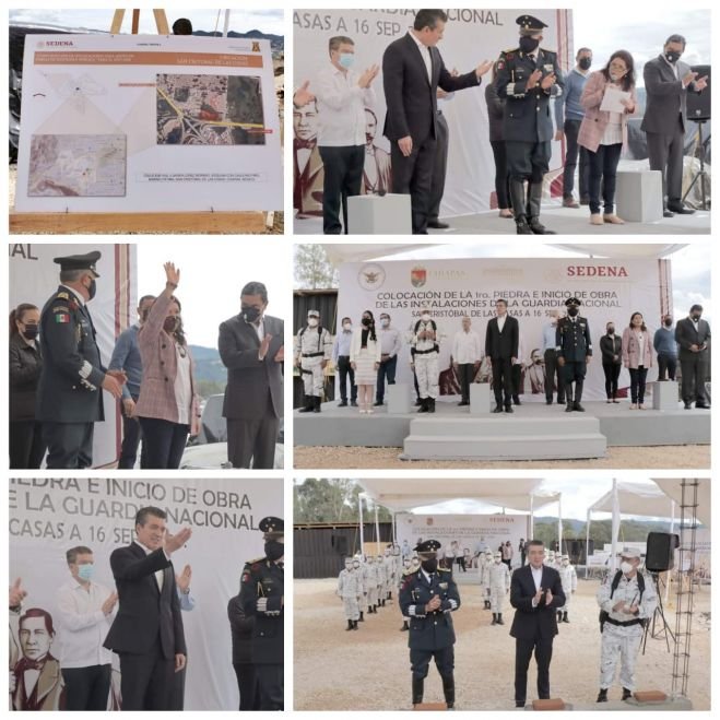 Colocan primera piedra de las instalaciones de la Guardia Nacional en San Crist&oacute;bal