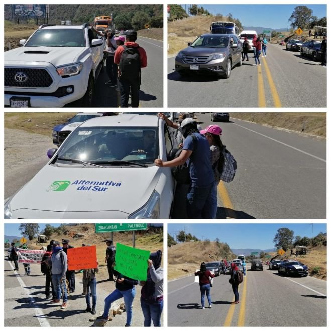 Normalistas egresados bloqueron la carretera de cuota SC-Tuxtla
