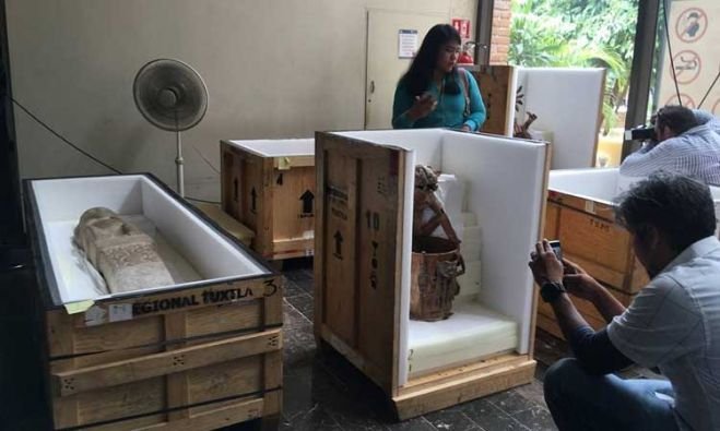 Regresan a Chiapas 40 esculturas de la cultura maya