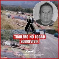 TRAILERO NO LOGR&Oacute; SOBREVIVIR TRAS ACCIDENTE EN BOCHIL 