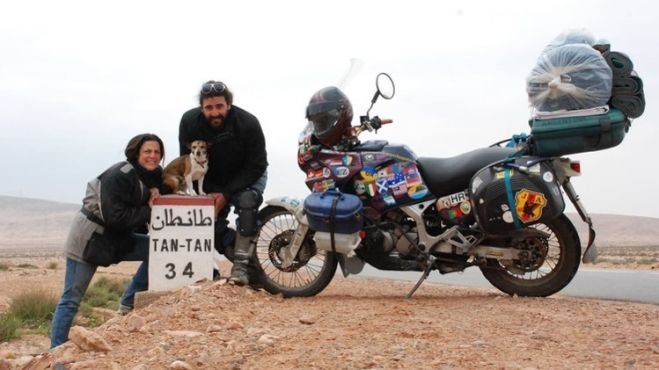 M&aacute;s de 118 pa&iacute;ses ha recorrido en moto una  pareja argentina 