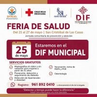 DIF DE SAN CRIST&Oacute;BAL INVITA A JORNADA GRATUITA DE SALUD ESTE 25 DE MAYO