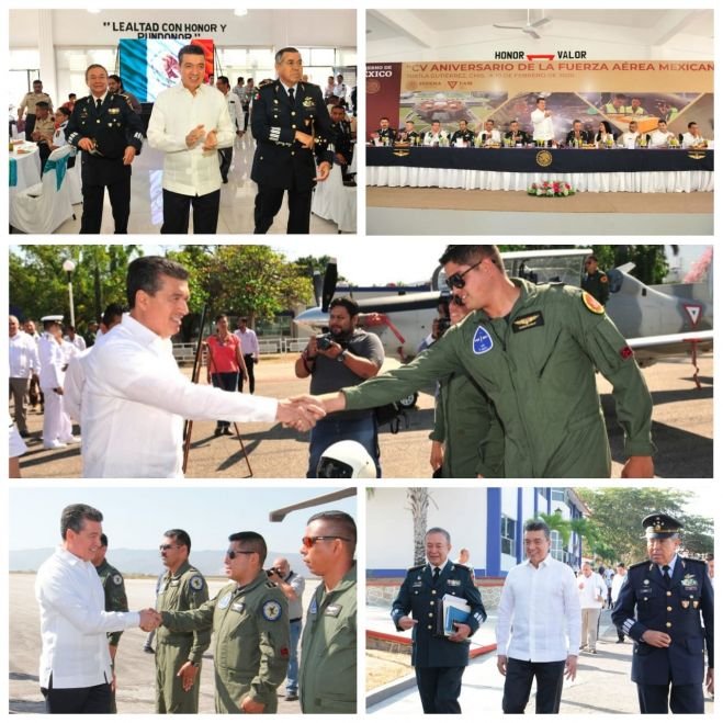 Rutilio Escand&oacute;n asisti&oacute; a la conmemoraci&oacute;n del 105 aniversario de la Fuerza A&eacute;rea Mexicana