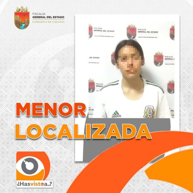 Localiza FGE a menor de edad con reporte de extravío en Tapachula
