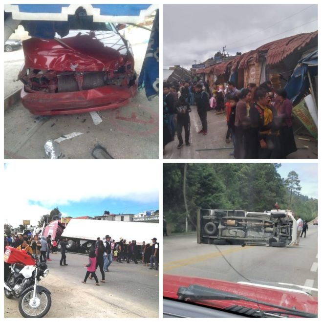 Varios lesionados y da&ntilde;os materiales deja dos accidentes en la carretera Teopisca-San Crist&oacute;bal